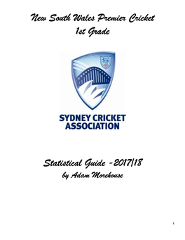 Sydney 1St Grade Statistics Guide 2017-18