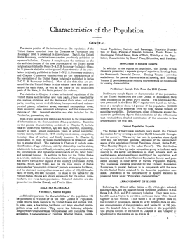 Characteristics of the Population