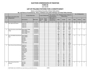 Election Commission of Pakistan List of Polling Stations for a Constituency