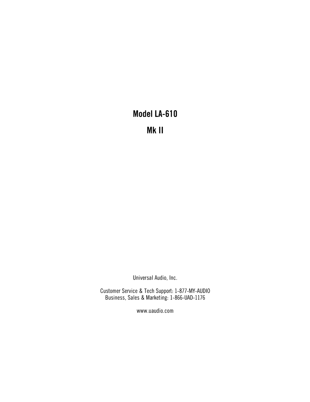 LA-610 Mk II Manual-FINAL