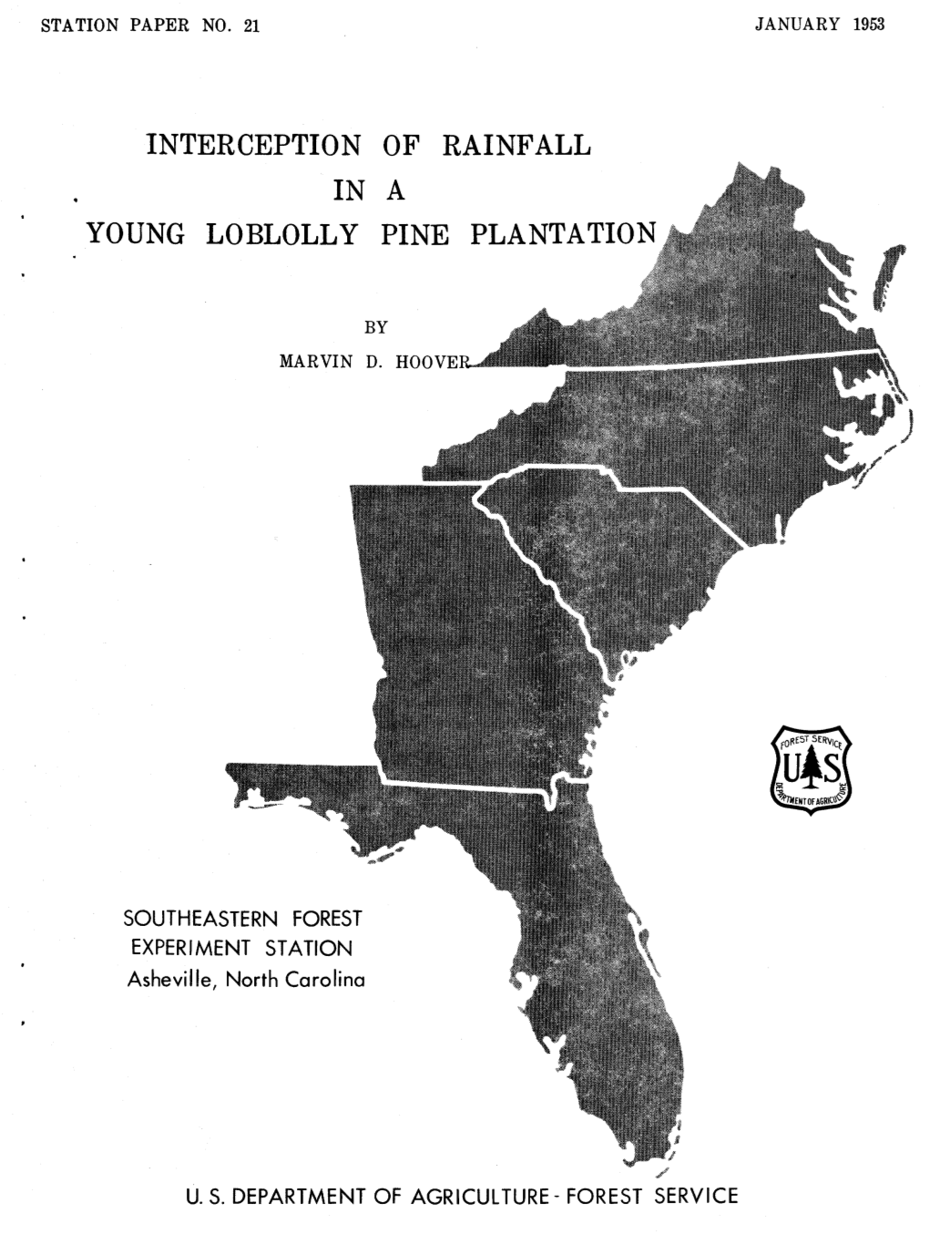 Interception of Rainfall in a Young Loblolly Pine Plantation