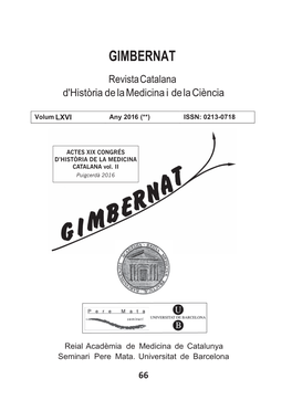 GIMBERNAT Revistacatalana D'història De La Medicina I Dela Ciència