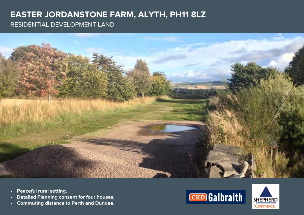 Easter Jordanstone Farm, Alyth, Ph11 8Lz Residential Development Land