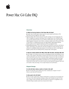 Power Mac G4 Cube FAQ