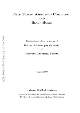 Field Theory Aspects of Cosmology and Black Holes