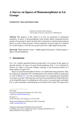 A Survey on Spaces of Homomorphisms to Lie Groups