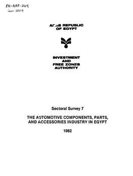 Sectoral Survey 7 the AUTOMOTIVE COMPONENTS, PARTS, AND