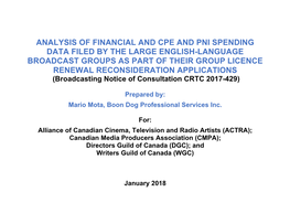 Analysis of Financial and Cpe and Pni Spending Data Filed