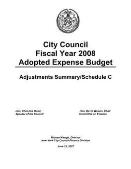 Fiscal Year 2008 Adopted Expense Budget