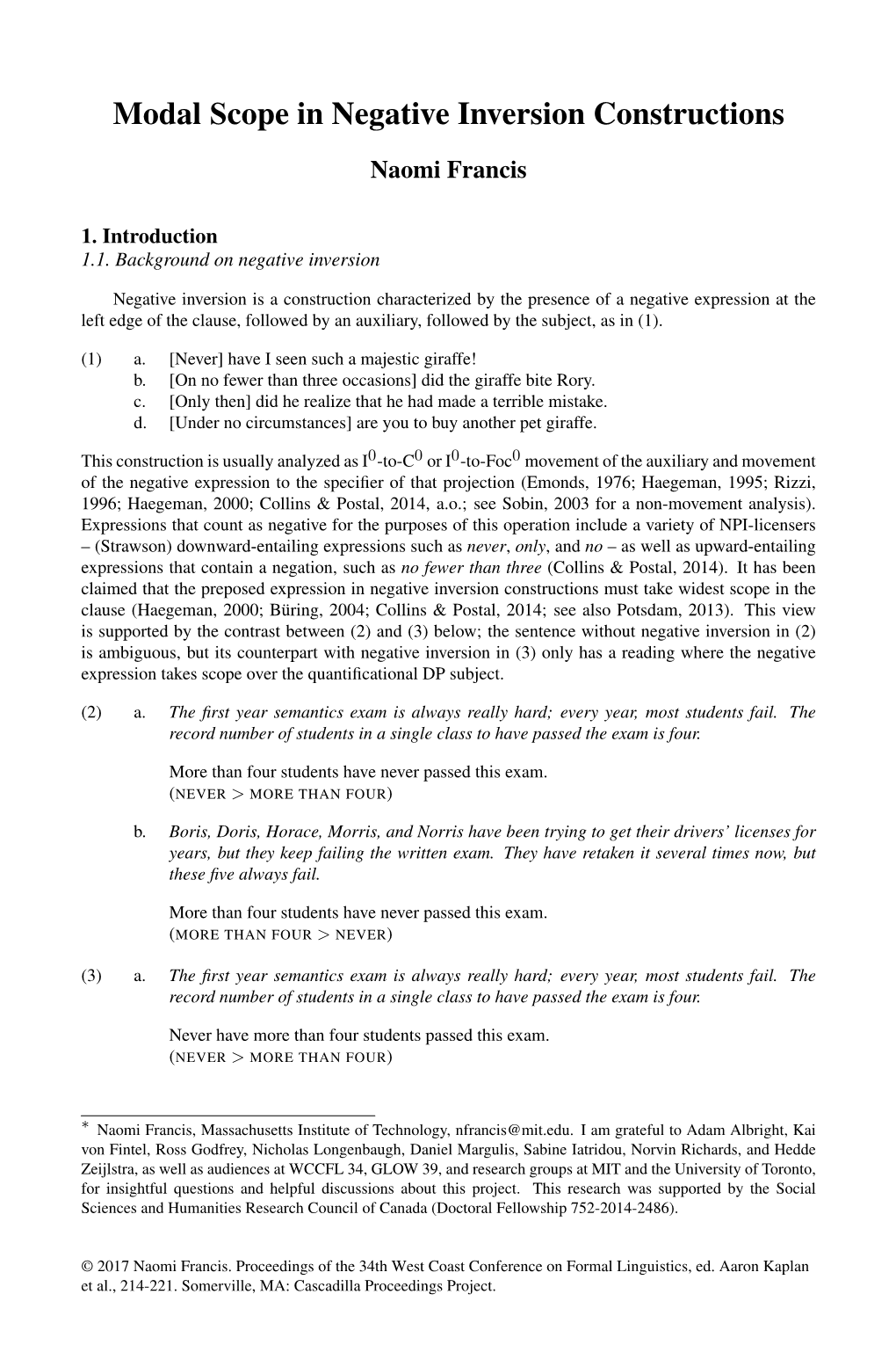 Modal Scope in Negative Inversion Constructions