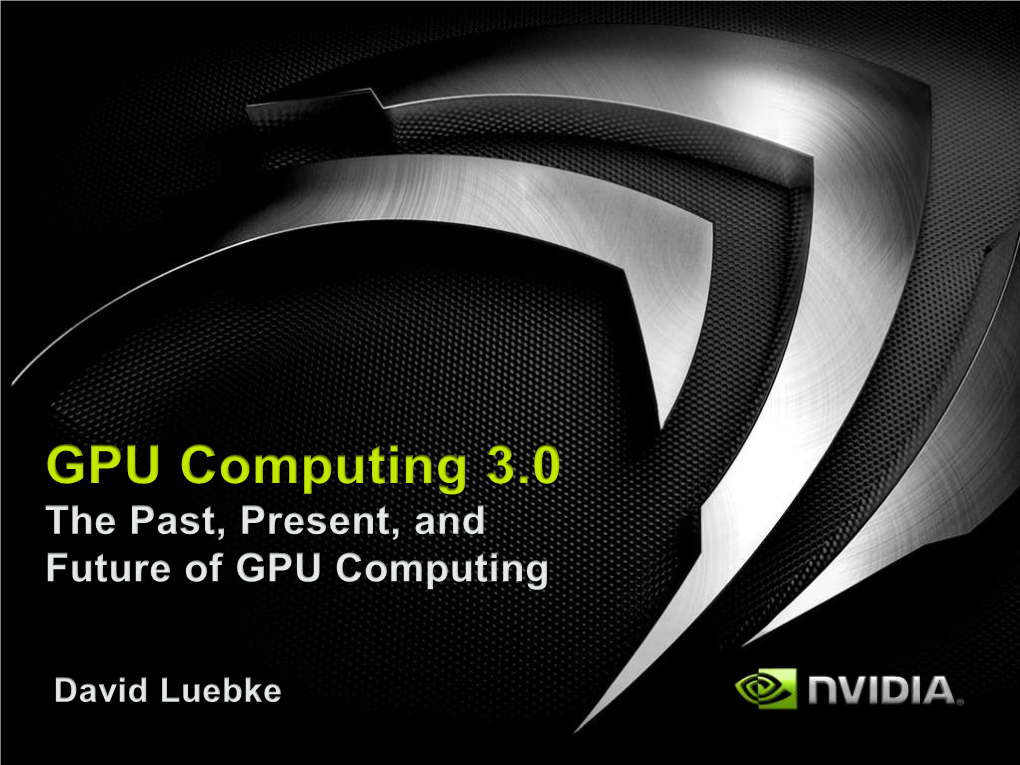 Why GPU Computing?