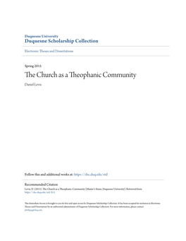 The Church As a Theophanic Community