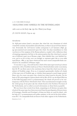 NEOLITHIC DISC WHEELS in the NETHERLANDS with a Note on The