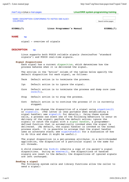 Signal(7) - Linux Manual Page