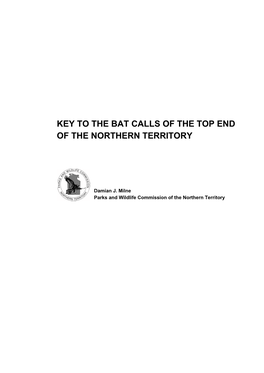 Key to the Bat Calls of the Top End of the Northern Territory