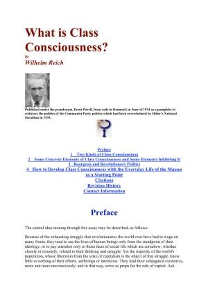 What Is Class Consciousness? by Wilhelm Reich