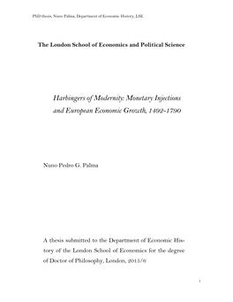 Harbingers of Modernity: Monetary Injections and European Economic Growth, 1492-1790