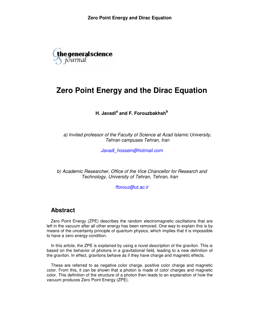 Zero Point Energy and the Dirac Equation
