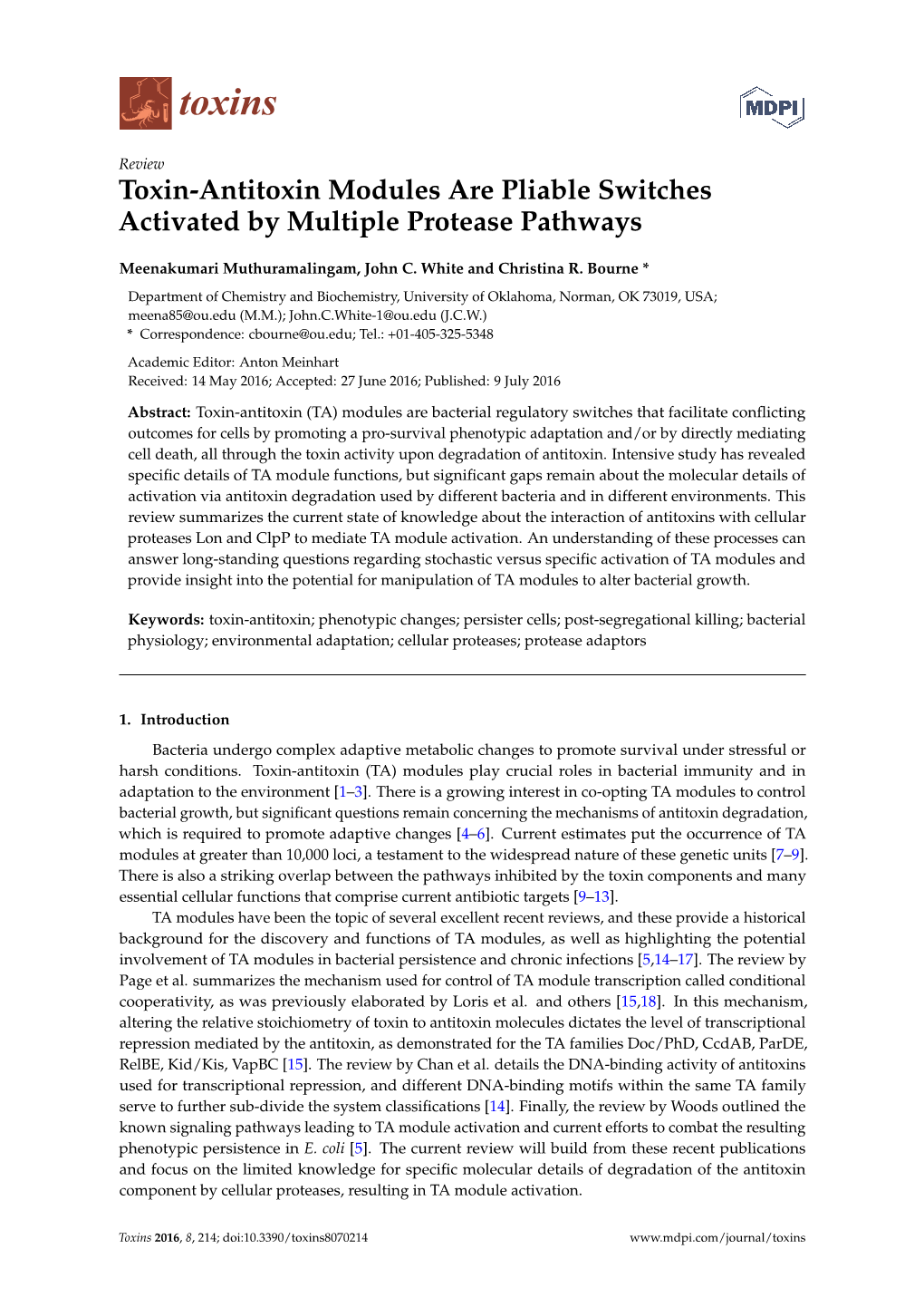 Toxin-Antitoxin Modules Are Pliable Switches Activated by Multiple Protease Pathways