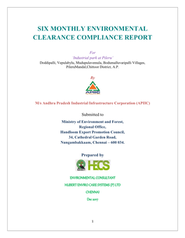 Six Monthly Environmental Clearance Compliance Report