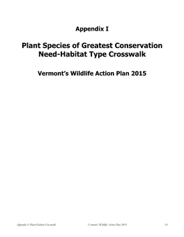 Plant SGCN by Habitat Type
