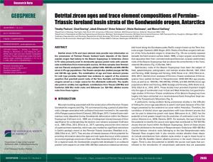 Detrital Zircon Ages and Trace Element Compositions of Permian– Triassic Foreland Basin Strata of the Gondwanide Orogen, Antarctica GEOSPHERE; V