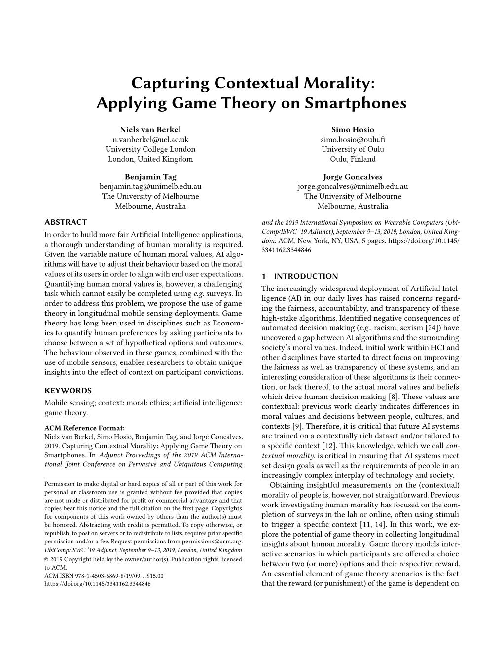 Applying Game Theory on Smartphones