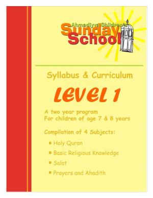 Ahmadiyya Sunday School – Holy Quran Outline