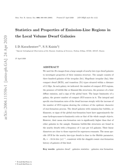 Statistics and Properties of Emission-Line Regions in the Local