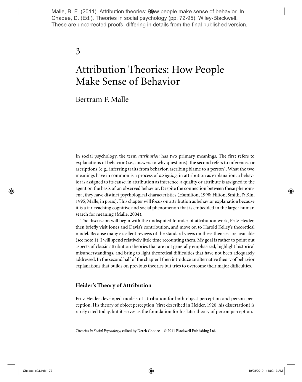 Attribution Theories: How People Make Sense of Behavior