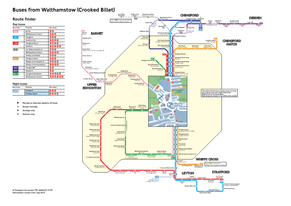 Buses from Walthamstow (Crooked Billet)