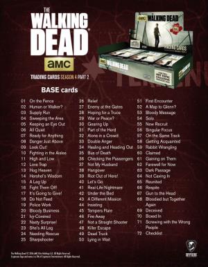 Cryptozoic the Walking Dead Season 4 Part 2 Trading Cards Checklist