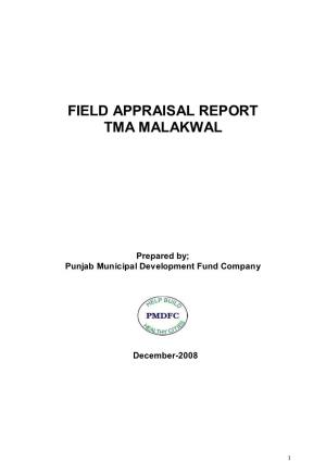 Field Appraisal Report Tma Malakwal