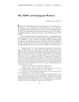 The EEOC and Immigrant Workers