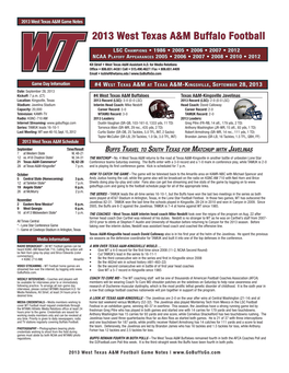 2013 West Texas A&M Buffalo Football