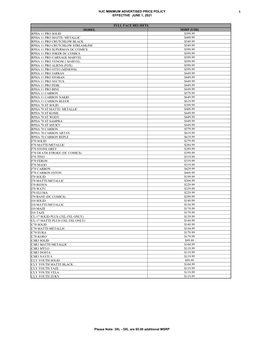 Hjc Minimum Advertised Price Policy 1 Effective June 1, 2021