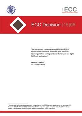 ECC Decision (15)05
