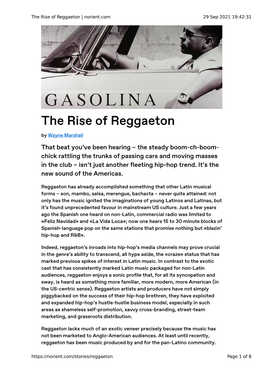 The Rise of Reggaeton | Norient.Com 29 Sep 2021 19:42:31