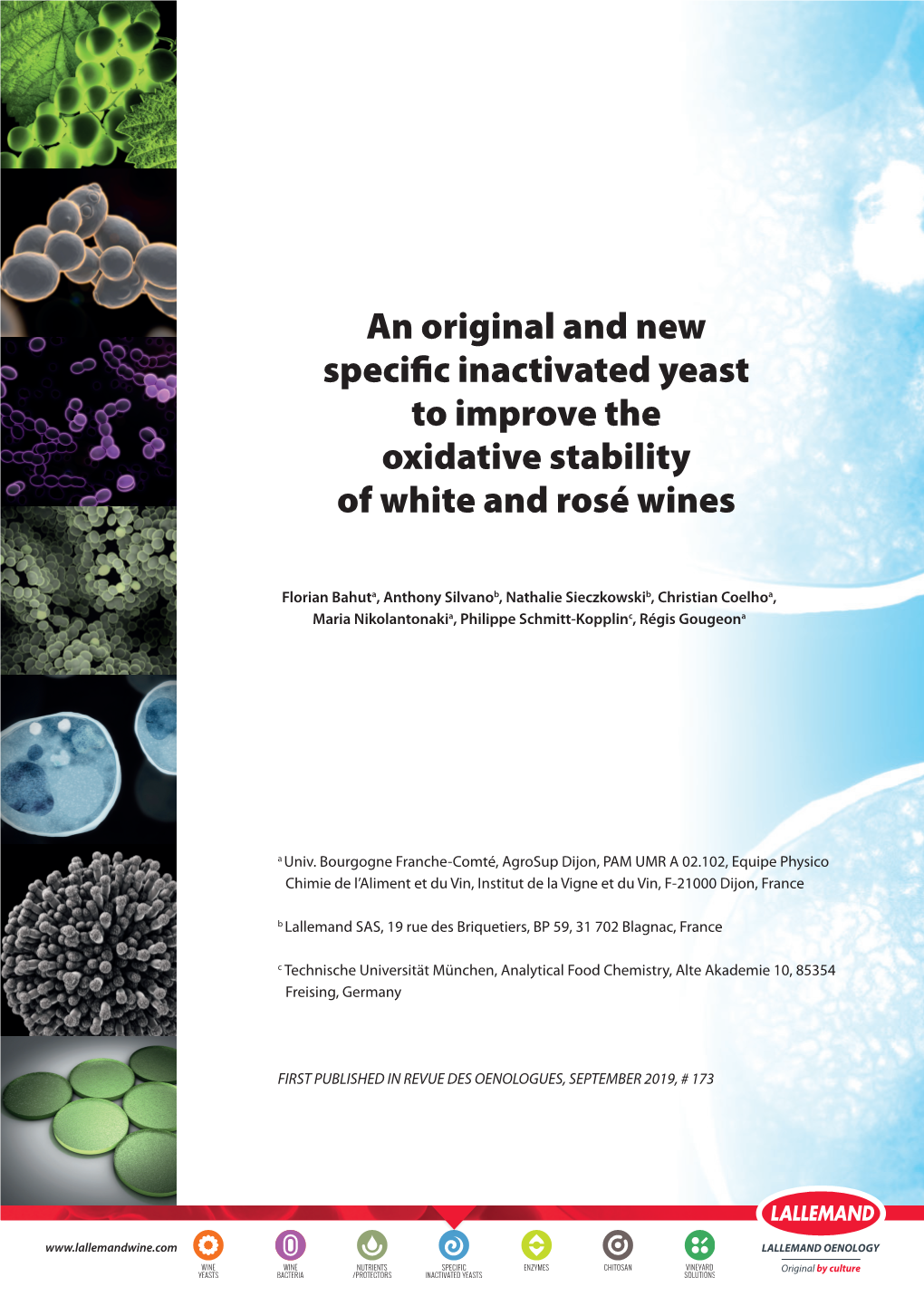 An Original and New Specific Inactivated Yeast to Improve the Oxidative Stability of White and Rosé Wines