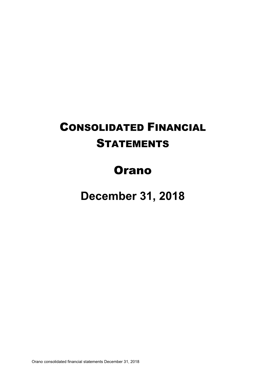 CONSOLIDATED FINANCIAL STATEMENTS Orano December 31