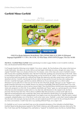 Garfield Minus Garfield
