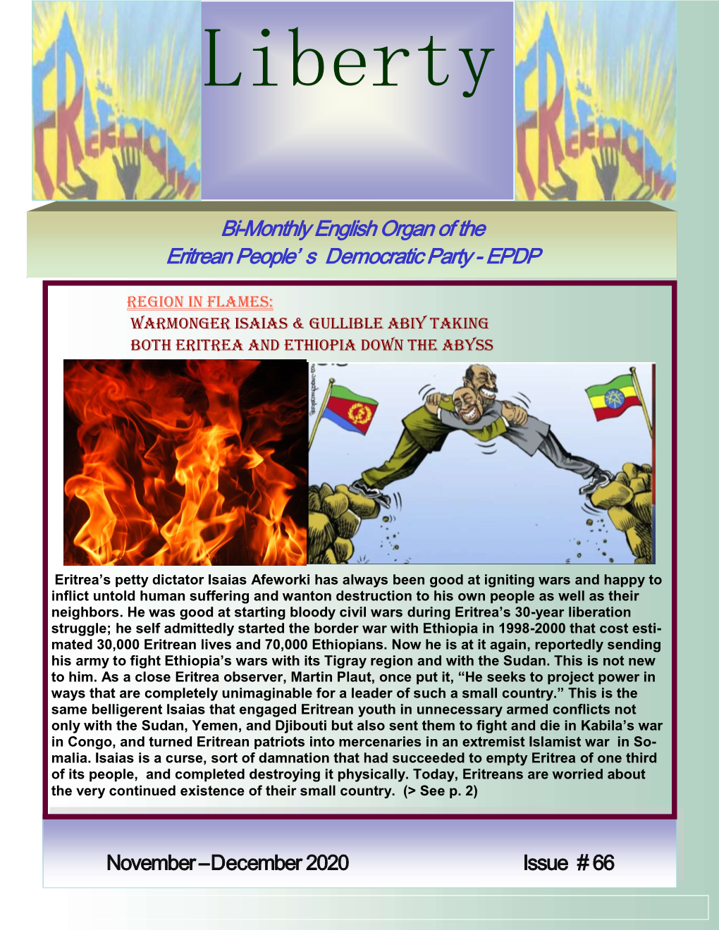 Eritrea.LIBERTY Magazine Issue No 66