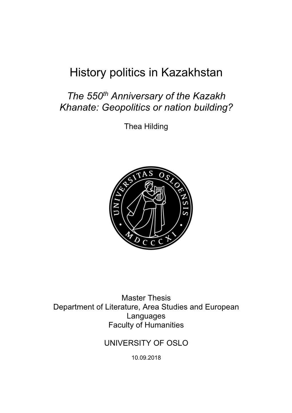 History Politics in Kazakhstan