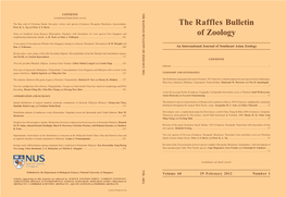 The Raffles Bulletin of Zoology