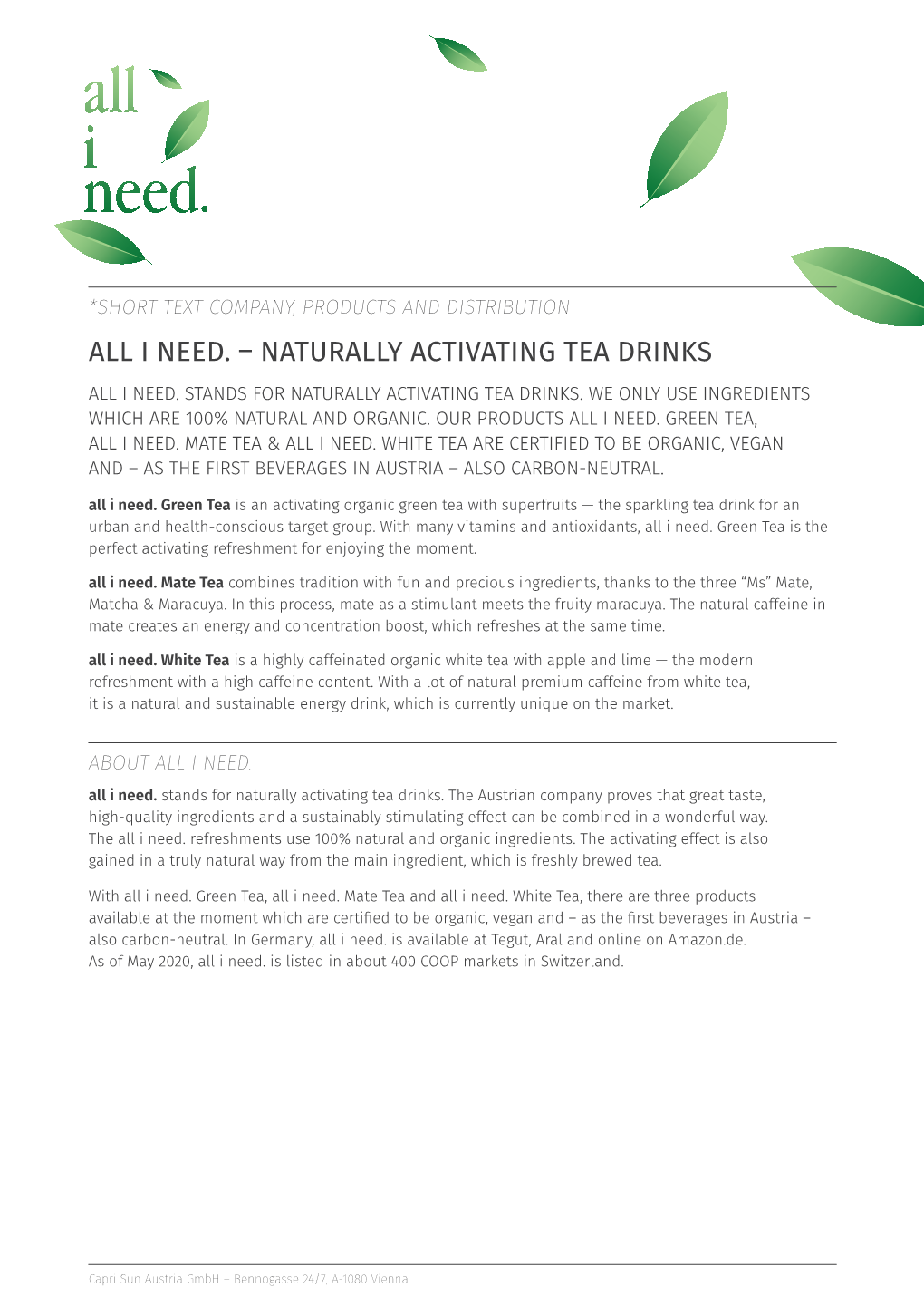 All I Need. – Naturally Activating Tea Drinks All I Need