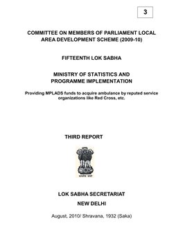 Fifteenth Lok Sabha Ministry of Statistics and Prog