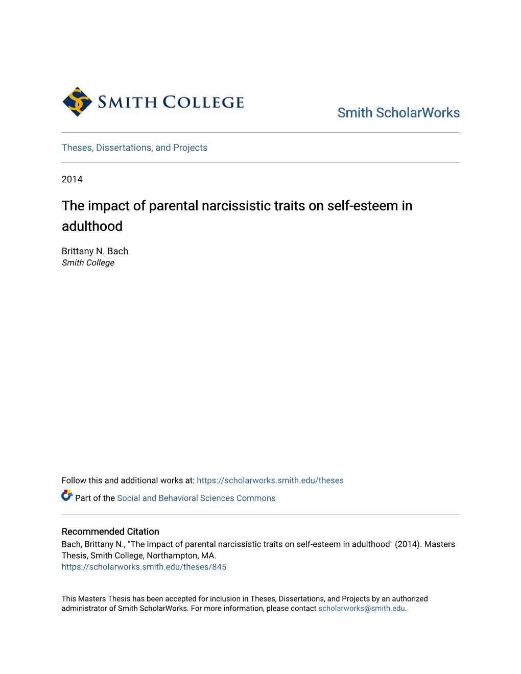 The Impact of Parental Narcissistic Traits on Self-Esteem in Adulthood