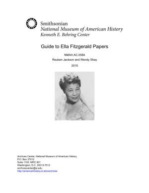 Guide to Ella Fitzgerald Papers