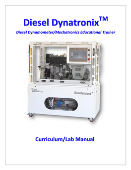 Diesel Dynatronixtm Diesel Dynamometer/Mechatronics Educational Trainer