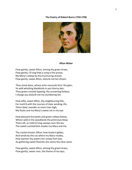 The Poetry of Robert Burns 1759-1796 Afton Water Flow Gently